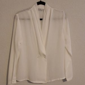 Petite Impressions ivory dress blouse size medium